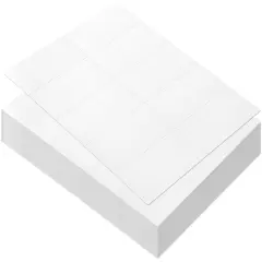 Index Note Cards for Studying, Blank Flashcard Sheets (100 Perforated Paper Sheets, 1000 Printable Business Cards) White