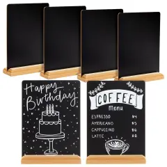 6 Pack Mini Chalkboard Signs with Stand for Table Decorations, Restaurant Food Display, Message Boards, Small Business, Wedding, Banquet, Coffee Shop (6 x 8 Inches) Black