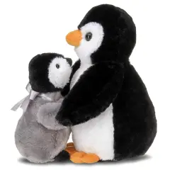 Bearington Collection Wiggles And Wobbles Plush Penguin With Baby Stuffed Animal, 10 Inch Multicolor