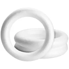 3 Pack Foam Wreath Forms, 12 Inch Round Foam Rings for Crafts, DIY Projects, Holiday Decor White