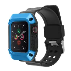 Insten Watch Band with Rugged Bumper Case For Apple Watch 40mm Series 6 SE 5 4, Replacement Strap, Black/Blue
