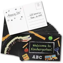 Welcome to Kindergarten Postcards for Students, First Day of Class (6x4 In, 60 Pack)