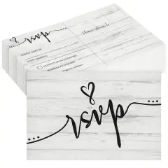60 Pack RSVP Postcards for Wedding, Rehearsal Dinner, Bridal Shower, Birthday Party with Mailing Side (4x6 In) White
