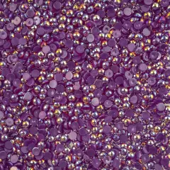 Crystal Lane DIY SS12(3mm) Plastic Pearl Flatback Rhinestones, 1850pcs Dark Purple AB