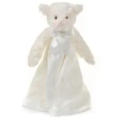 Bearington Snuggler, 15 Inch White Lamb Plush Stuffed Animal Security Blanket Lovey for Babies, Christening Gifts for Girls and Boys, For Ages 0-3