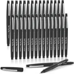 Felt Tip Pens, 30 Black Pack, 0.7mm Medium Point, Felt Tip Markers Pens for Journaling, Writing, Note Taking, Planner, Perfect for School Office and Art Supplies