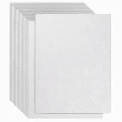Bright Creations 24 Sheets White Glitter Cardstock Paper 8.5 x 11 for Scrapbooking DIY Projects, Arts and Crafts