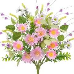 2 Bundles Summer Bushes Spring Artificial Flowers