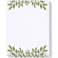 48 Pack Leaf Themed Stationery Writing Paper Set, Letter Size(8.5 x 11 In) White