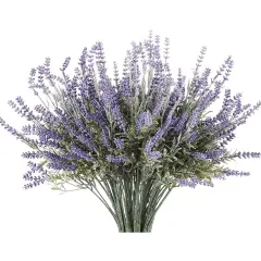 Artificial Lavender 4-Piece Bundle &ndash; Lifelike Faux Silk Plants for Crafting or Home Decor &ndash; Great for Pairing With Other Fake/Dried Flowers like Purple Roses to Create Wedding Bouquets