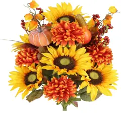 18 Stems Summer Bushes Artificial Mums Sunflowers