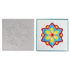 7&rdquo; x 7" x 0.5" Mandala Texture Tile Glass Fusing Kiln Mold