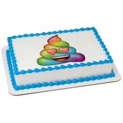 emoji&trade; Rainbow Love Poo Edible Cake Topper Image 1/4 sheet
