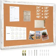 White Cork Board for Wall - 24 X 18 Inches(White)