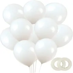 Latex White Balloons, 100-Pack