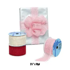 Rustic Burlap Fringe Ribbon 2.5" x 10 yd for Country Charm Red