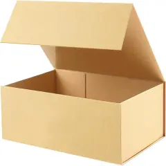 Large Gift Box with Lid, Kraft Groomsman Proposal Gift Box with Magnetic Closure for All Occasion (Matte Kraft)