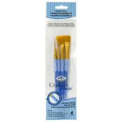 RCC 218 | Crafter's Choice&trade; 4pc Golden Taklon Variety Brush Set