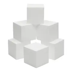 6 Pack Foam Cube Squares for Crafts - Polystyrene Blocks for DIY, Floral Arrangements, Arts Supplies (4 x 4 x 4 in, White)