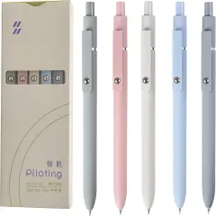 Piloting Gel Ink Pens Set,0.5mm Fine Point Tip,Quick Drying Ink, Cute Fancy Pens for Women Gifts for Women (5 Pcs Morandi-Black Ink)