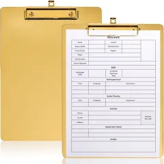 2 Pack Metal Clipboards, Stainless Steel Clip Board with Low Profile Clip, A4 Letter Size File Holder for Office, School, Hospital, Laboratory, Jobsite, Warehouses, Hotel, Restaurant