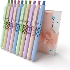 Gel Pens, Nurse Gifts,0.7mm Fine Point Black ballpoint pens,Aesthetic Cute Office School Supplies Gifts for Women Men, High-End Series for Journaling Note Taking(10 Pcs Black Ink-Geometric pen)