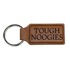 Keychain - Rectangle - Tough Noogies - Leather Rawhide/Black