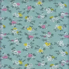 1 Yard Linen Look Printed Woven Fabric Durable Floral Design Drapery 58/59" Width SAGE