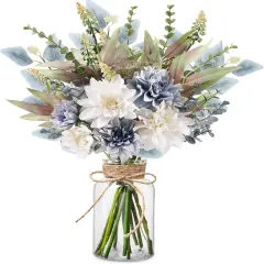 Artificial Flowers in Vase &ndash; Faux Silk Flower Arrangement for Table & Home Decor