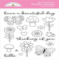 Doodlebug Clear Doodle Stamps-Butterfly Kisses