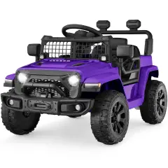 Best Choice Products 6V Kids Ride-On Truck Car w/ Parent Remote Control, 4-Wheel Suspension, LED Lights Purple