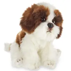 Bearington Collection Barkston The Shih Tzu Stuffed Animal, 13 Inches Stuffed Dog, For Ages 3-14 Brown