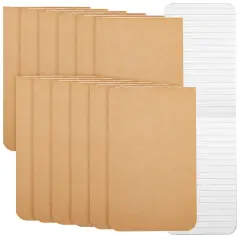 12 Pack Small Pocket Notepad, Kraft Paper Cover To Do List Notebook, Memo, Top Bound, 64 Lined Pages Each (2.7x4.5 In) Brown