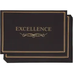 Certificate Holder - 12-Pack Diploma Cover, Document Cover for Letter-Sized Award Certificates, 300 GSM, Excellence Gold Foil Print, Black, 11.2 x 8.8 Inches