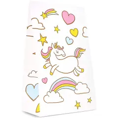 Rainbow Unicorn Party Favor Bags for Kids Birthday Party (5 x 8.5 x 3 In, 36 Pack)