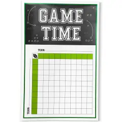 12 Pack Football Betting Squares Game Poster (11 x 17 inches) with 4 Sticky Tabs for Office Pool, Football Party Decorations Black