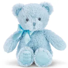 Bearington Baby's First Teddy Bear Plush, Blue, 12 Inch Blue Stuffed Animal, For Ages 0-14