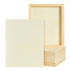 6 Pack of Unfinished Wood Canvas Boards for Painting, 8x10 Inch Deep Cradle Wooden Panels for Crafts (Blank, 0.85 Inches Thick) Brown