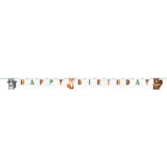 Wild One Woodland Shaped Banner with Ribbon - 1ct