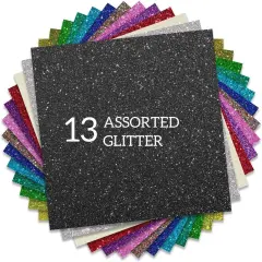 Glitter HTV Heat Transfer Vinyl 12"x12" Bundle 13 Sheets
