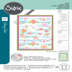 Sizzix A6 Stencil By Stacey Park 4/Pkg-Serene Sophisticate #2