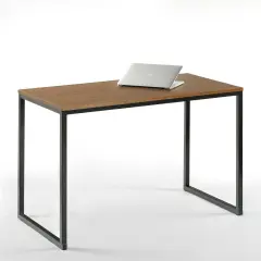 Modern Wood Top Desk with Heavy Duty Steel Frame Perfect for Home Office and Study Use Black
