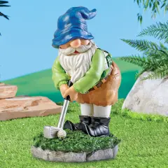 Collections Etc Charming Hand-Painted Golfing Gnome Statue