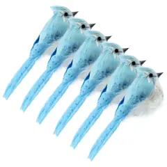 Blue Jays Artificial Birds 6ct Feathered Seasonal Decor