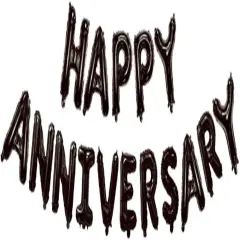 16Inch - Black Happy Anniversary Balloons