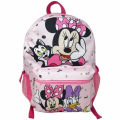 Disney Minnie Mouse and Friends 16" Nylon School Backpack with 2 Mesh Pockets and a Small Front Pocket