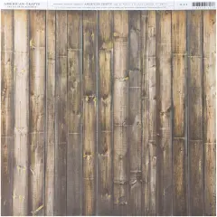 American Crafts Everyday Single-Sided Cardstock 12"X12"-Hardwood Floor