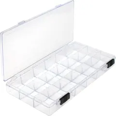 The Beadsmith Clear Bead Organizer - Sorter and Storage Box, 8.25 x 4.25 x 1.25 Inches,18 Compartments, w/Secure Double-Sided Locking