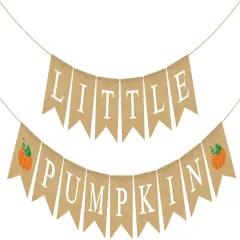 Jute Burlap Little Pumpkin Banner Fall Baby Shower Gender Reveal