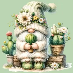 Diamond Painting Kit Gnome Succulents